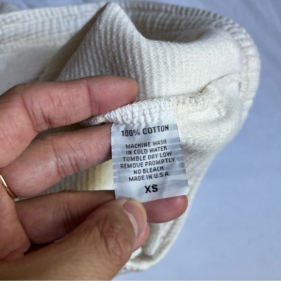 NA NIN ivory cream textured cotton knit elastic waist cropped jogger pants - Picture 6 of 6